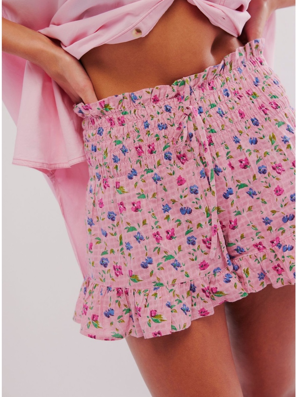 NWT Winston White Olivia Shorts in Fuchsia Combo, Pink Floral Ruffle Shorts